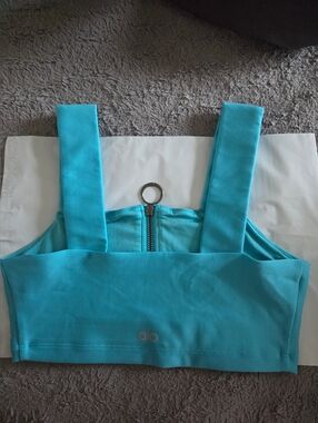 ALO Yoga Turquoise Blue Crop Tank Top
